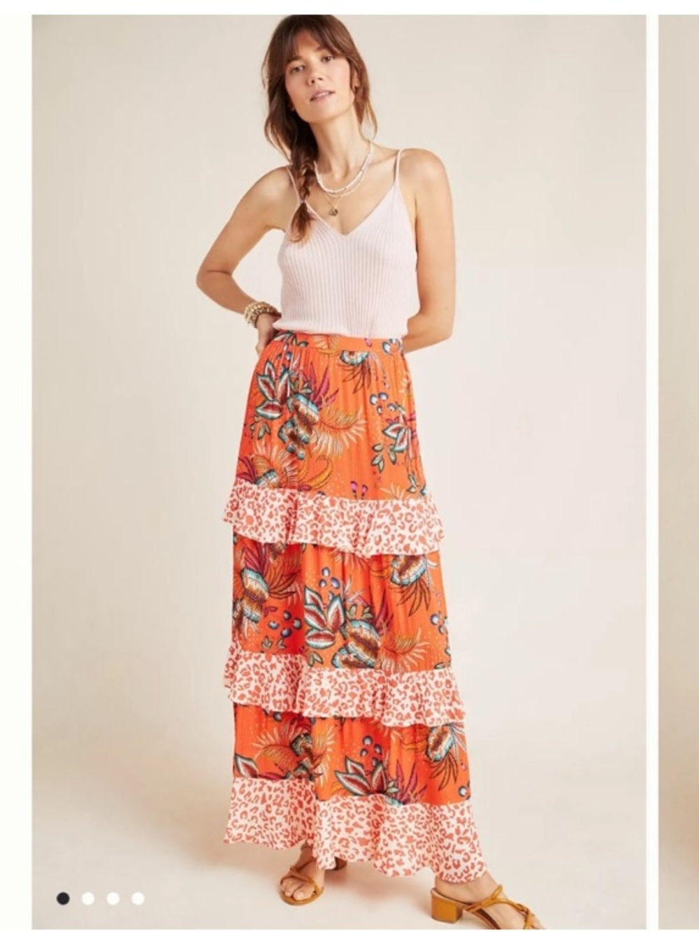 Farm Rio Jamima Floral ruffle tiered detail Skirt